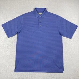 Donald Ross Polo Shirt Mens Large Striped Golf Casual Preppy‎ Vacation Travel